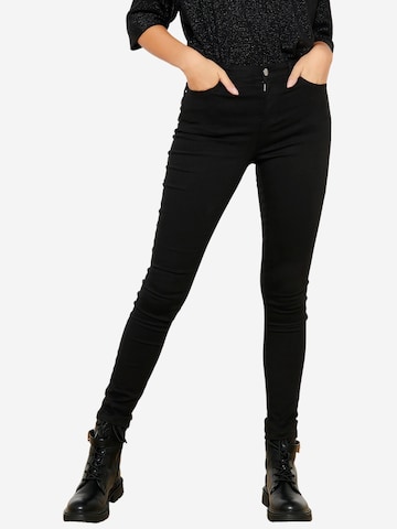 LolaLiza Skinny Trousers in Black: front