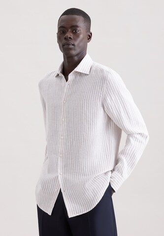 SEIDENSTICKER Comfort fit Zakelijk overhemd in Beige: voorkant