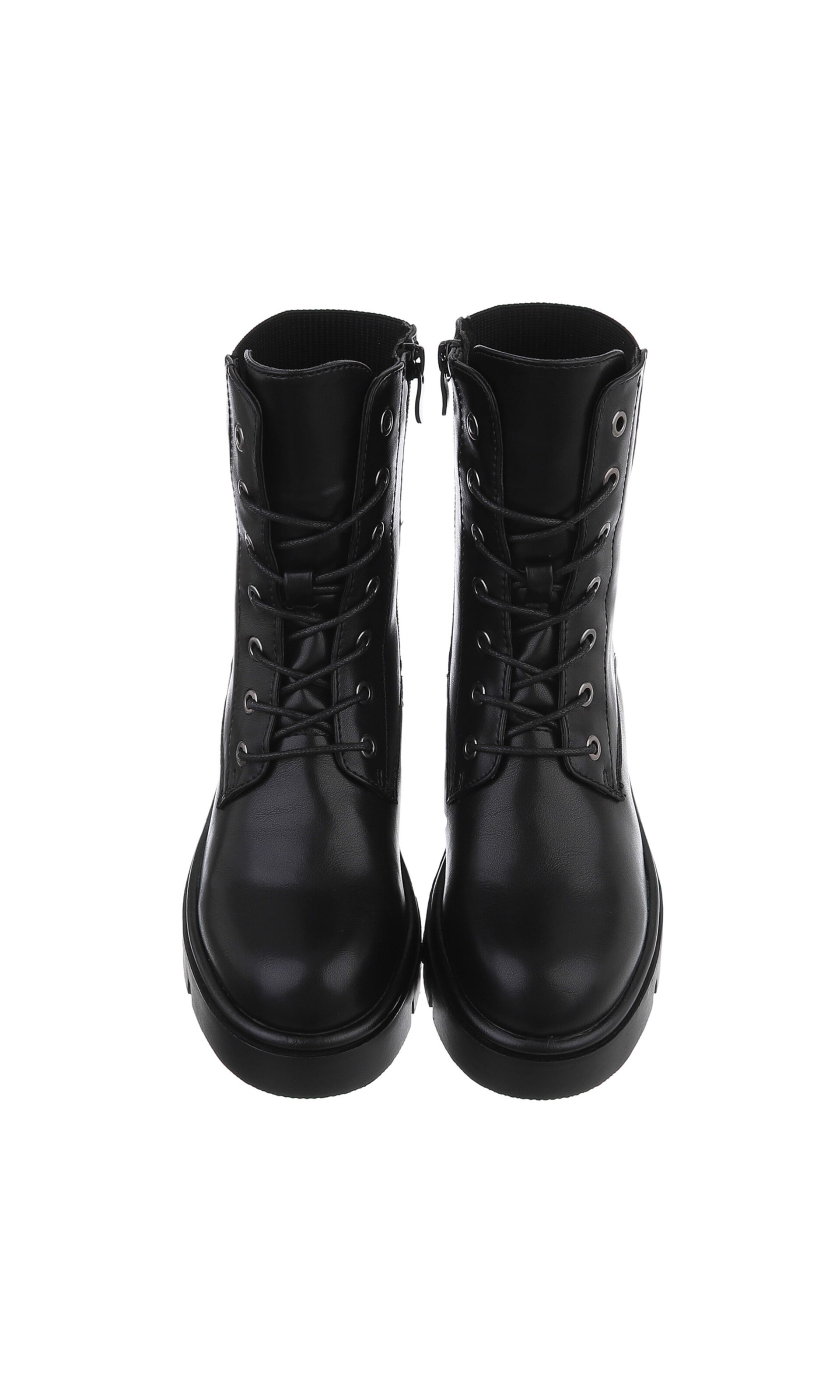 Ital-Design Schnürstiefelette in Schwarz