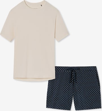 SCHIESSER Pyjama 'Organic Cotton' in Weiß: Vorderseite