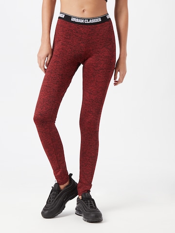 Urban Classics Skinny Leggings in Red: front