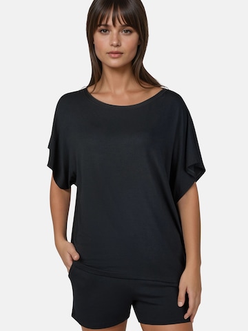 Myjama Pajama Shirt 'Curly' in Black: front