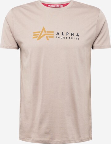 T-Shirt ALPHA INDUSTRIES en beige : devant