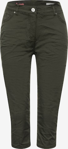 CECIL Slim fit Pants in Green: front