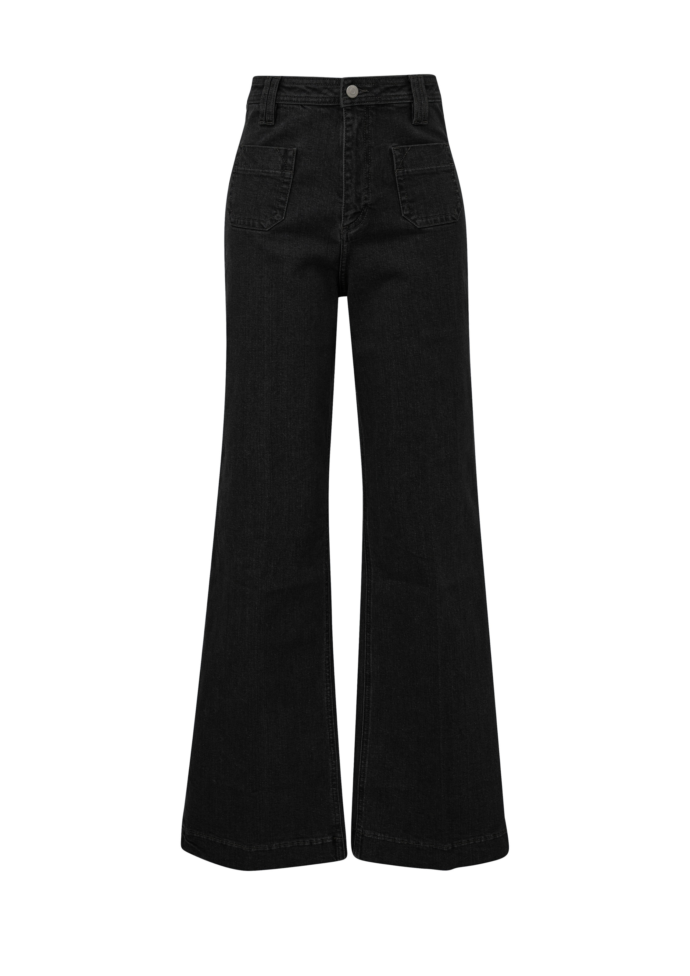 QS Flared Jeans in Black: front