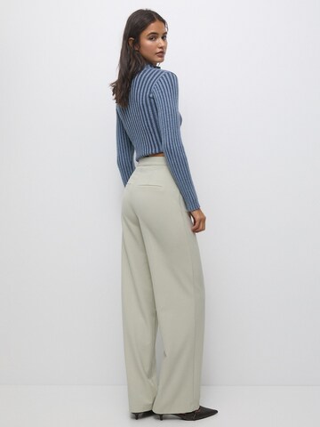 Pull&Bear Wide Leg Hose in Beige