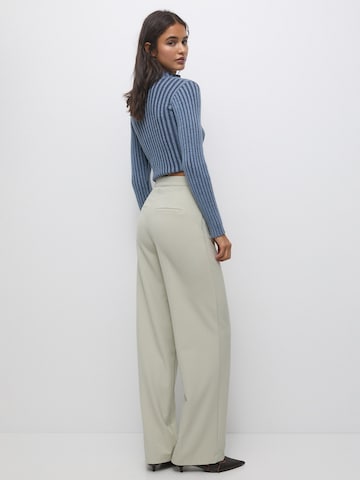 Pull&Bear Wide Leg Hose in Beige