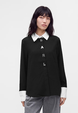 Bluză de la Karl Lagerfeld pe negru: față