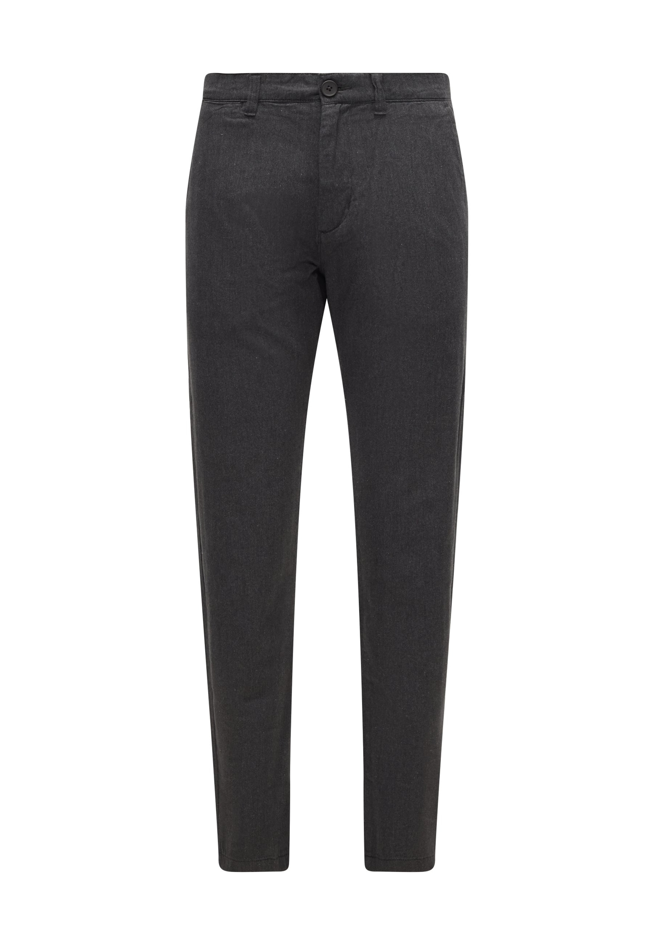 KnowledgeCotton Apparel Štandardný strih Chino nohavice 'Chuck' - Sivá: predná strana