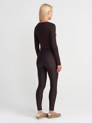 Skinny Leggings 'Gamaschen' Dilvin en marron