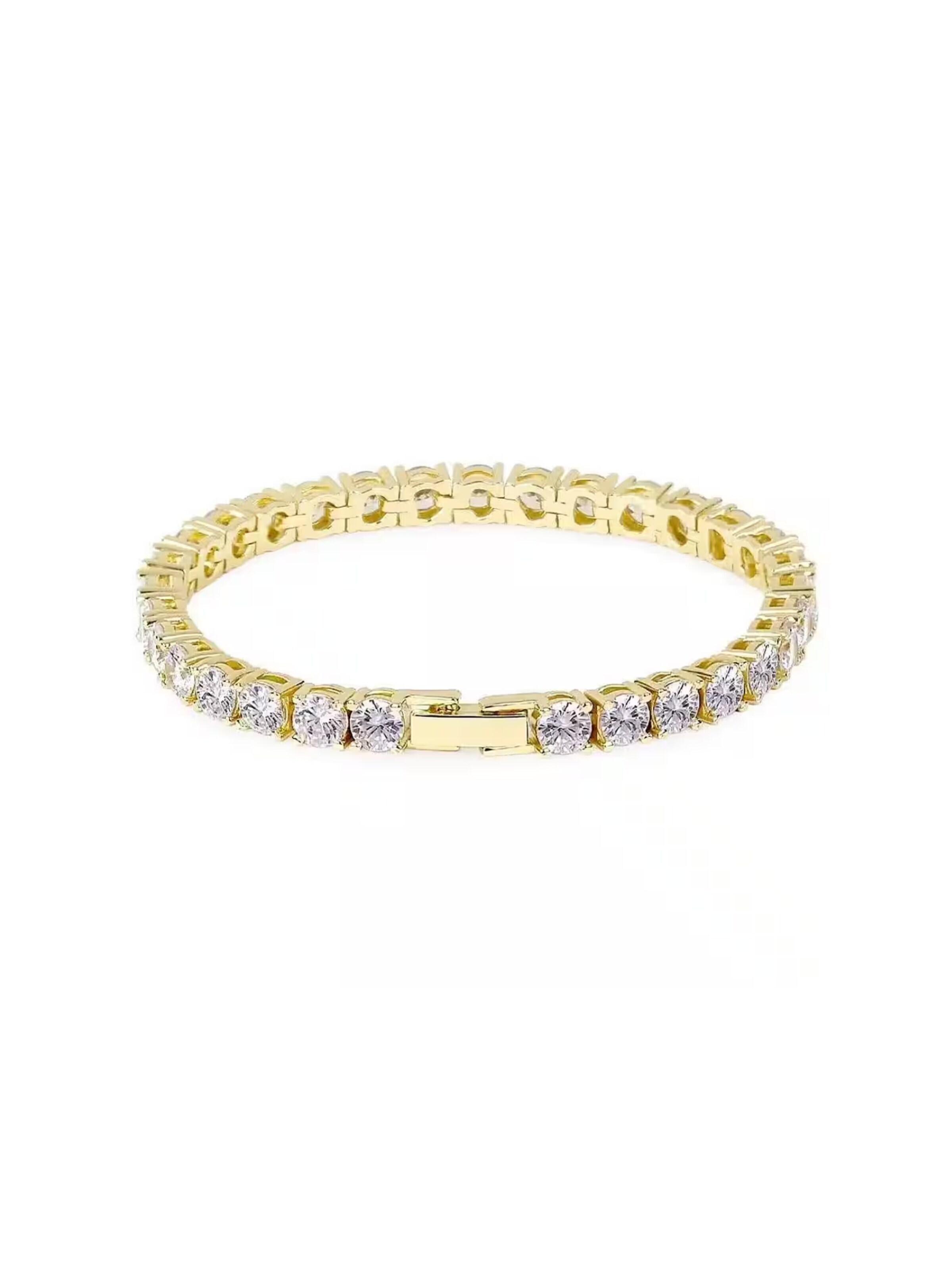 ROUGEMONT Jewellery Bracelet 'Funkelndes  Zirkonia Tennisarmband 4mm  18cm' in Gold: front