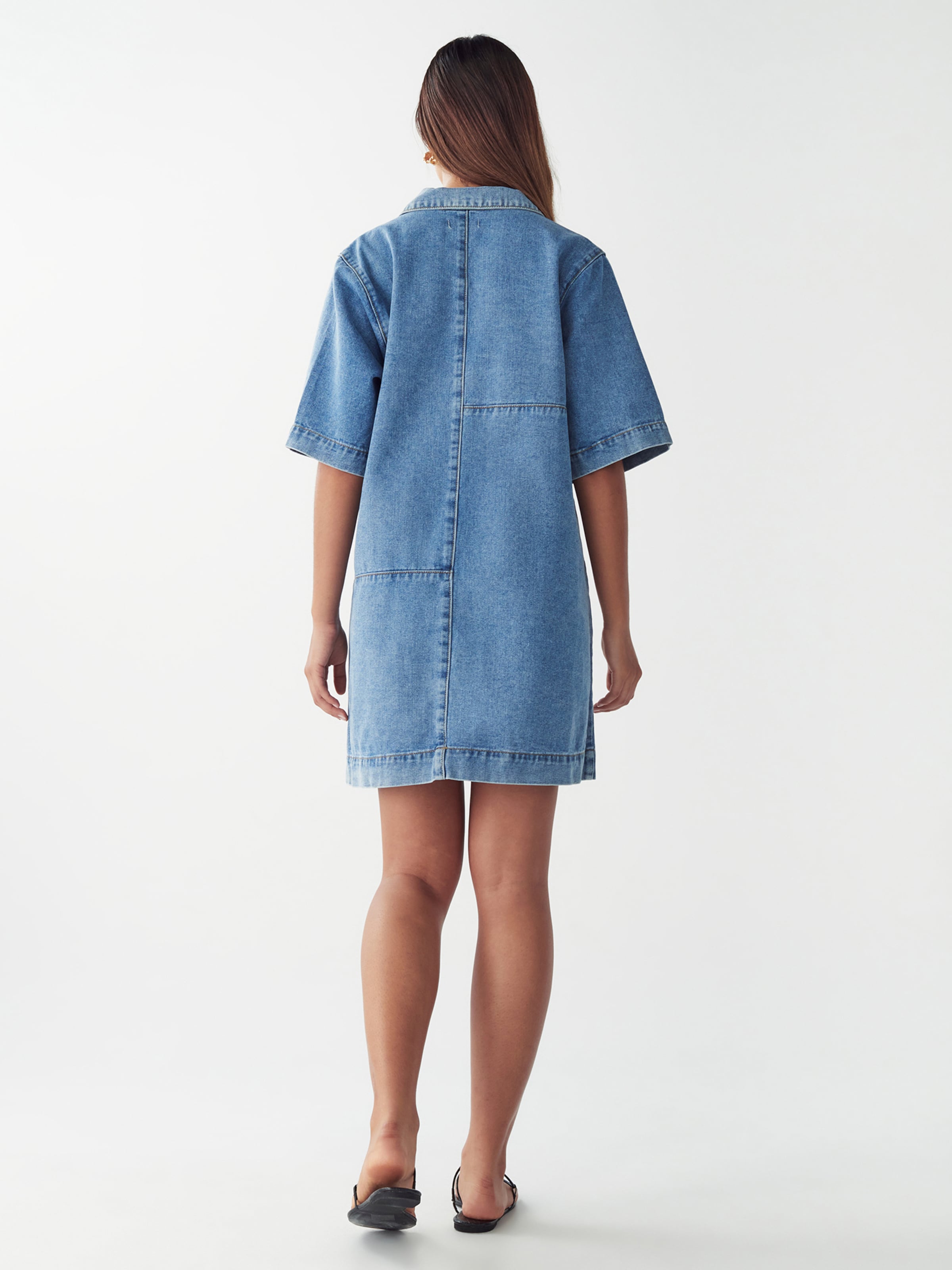 St MRLO Blousejurk 'DENIM SHIRT DRESS' in Blauw