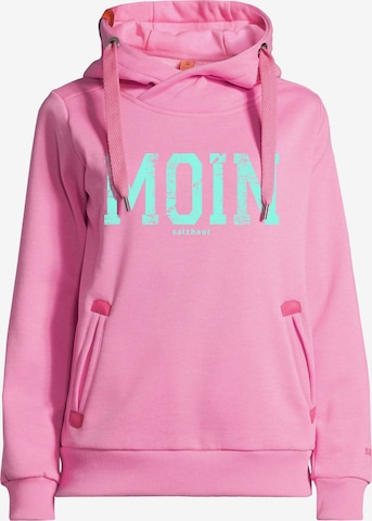 Sweat-shirt 'SÜNN - MOIN' salzhaut en rose : devant