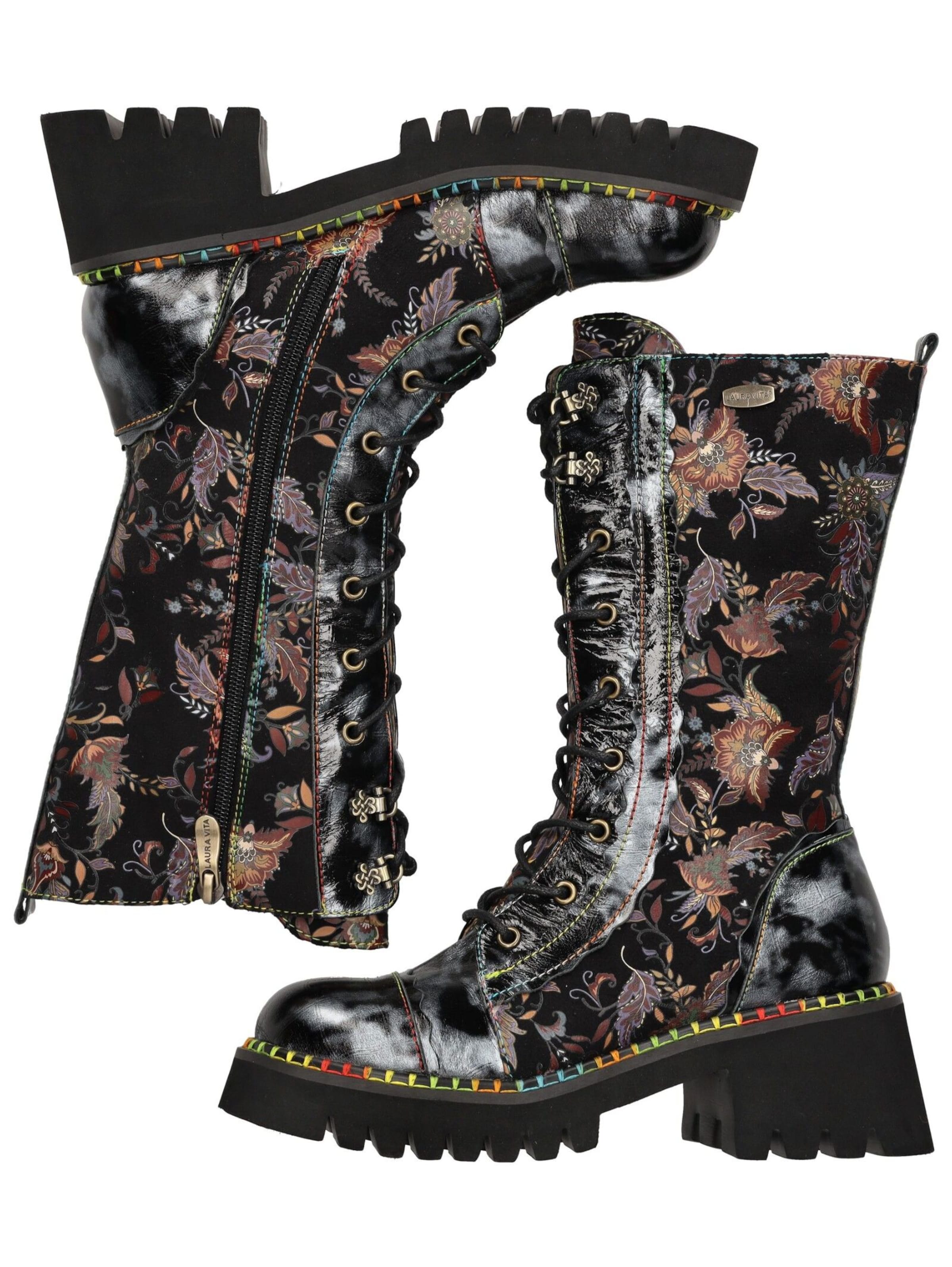 Bottes à lacets Laura Vita en noir