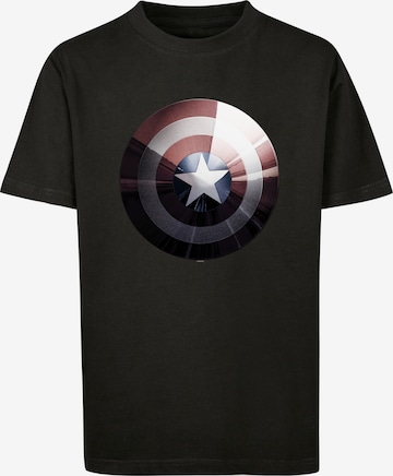 F4NT4STIC Shirt 'Marvel Captain America Shield Shiny' in Zwart: voorkant