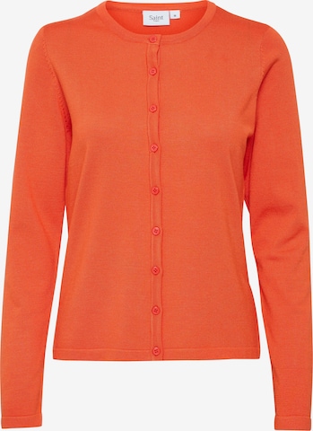 SAINT TROPEZ Knit Cardigan in Orange: front