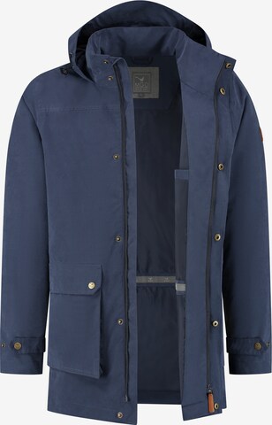 Parka mi-saison 'James' MGO en bleu : devant