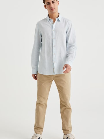 WE Fashion Slim fit Button Up Shirt in Blue