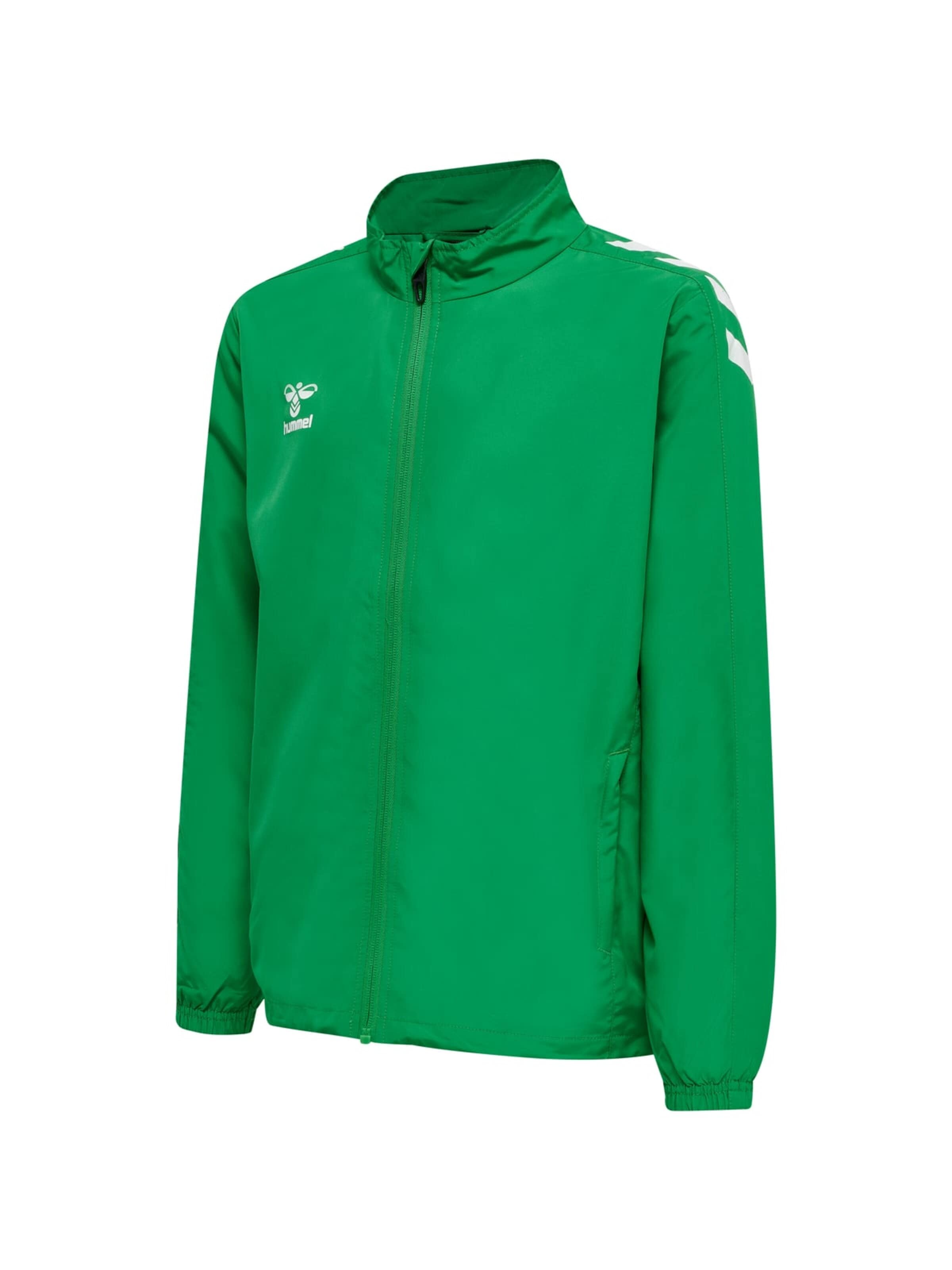 Veste de sport 'hmlCORE XK MICRO ZIP JACKET KIDS' Hummel en vert : devant