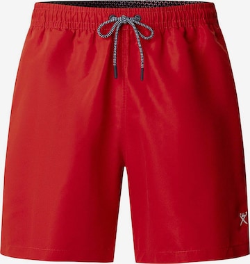 Hackett London Badeshorts 'Icon Solid' in Rot: Vorderseite