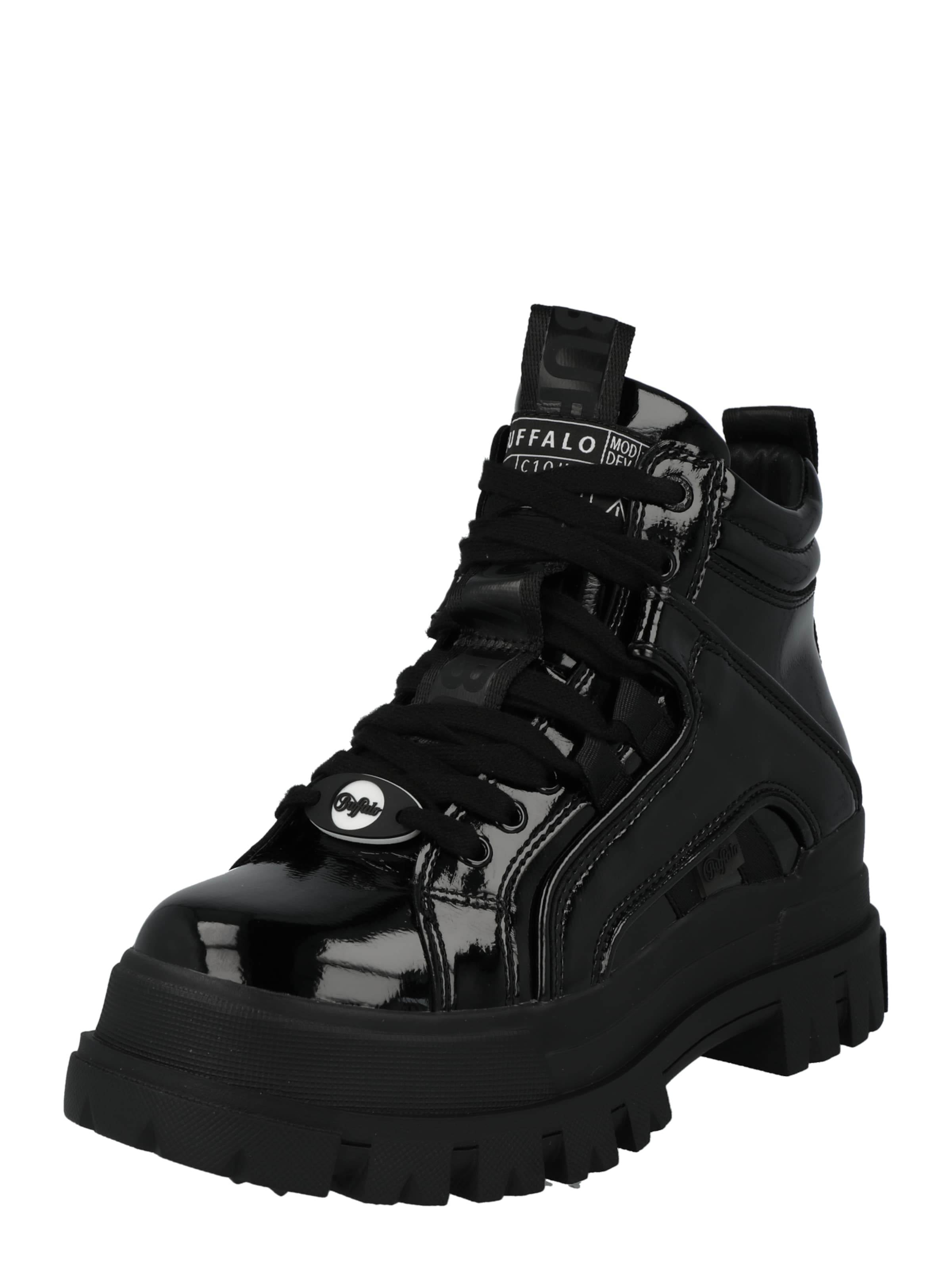 BUFFALO - Botim com fivela 'Aspha' em preto: frente