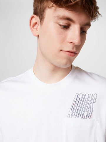 ADIDAS SPORTSWEAR Performance Shirt 'Dynamic Graphic ' in White