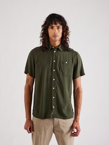 BLEND Regular fit Button Up Shirt in Green: front