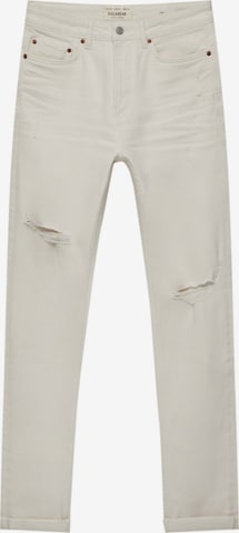 Pull&Bear Slimfit Jeans in Beige: voorkant