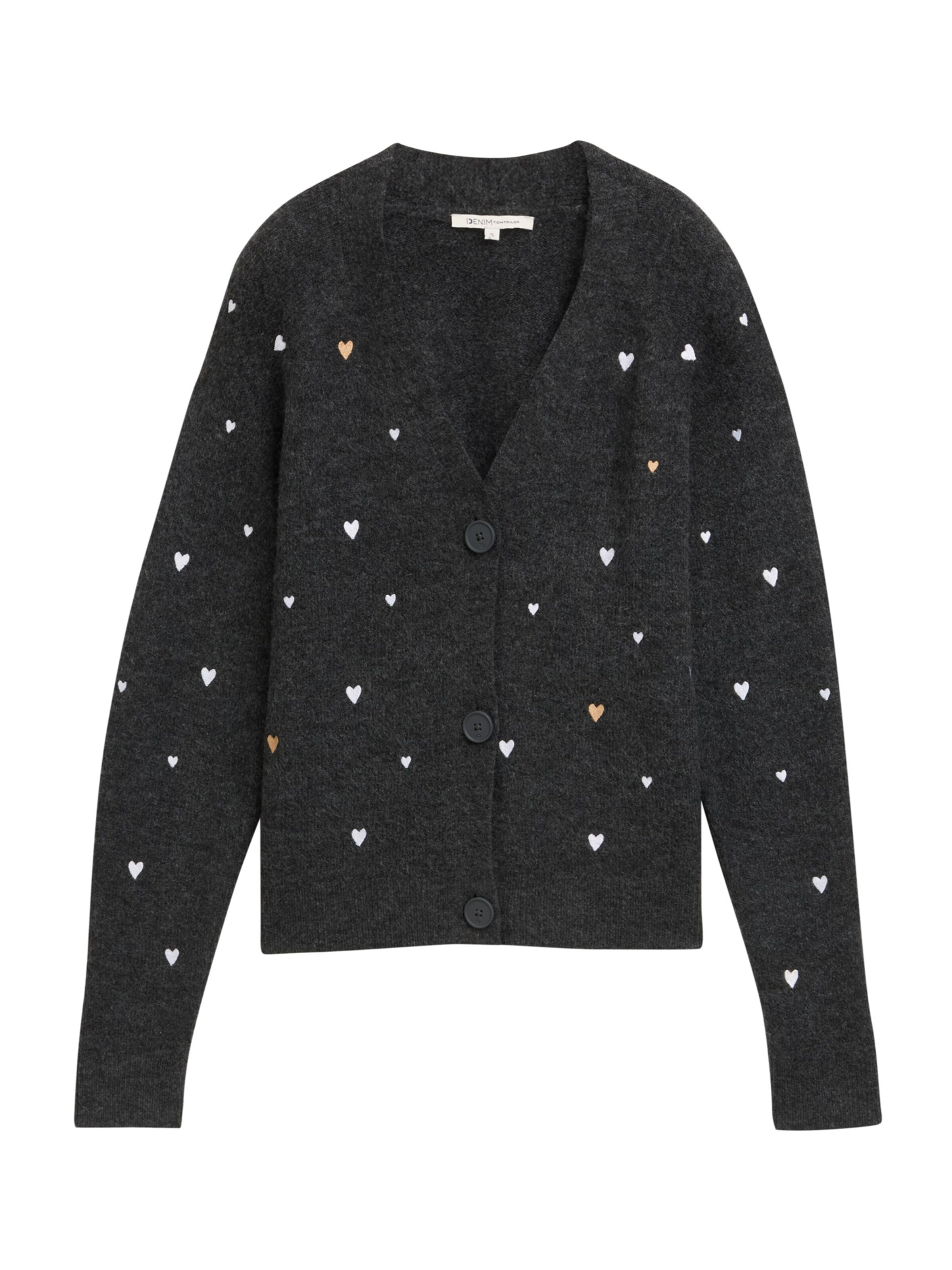 TOM TAILOR DENIM Pletena jopa | siva barva: sprednja stran