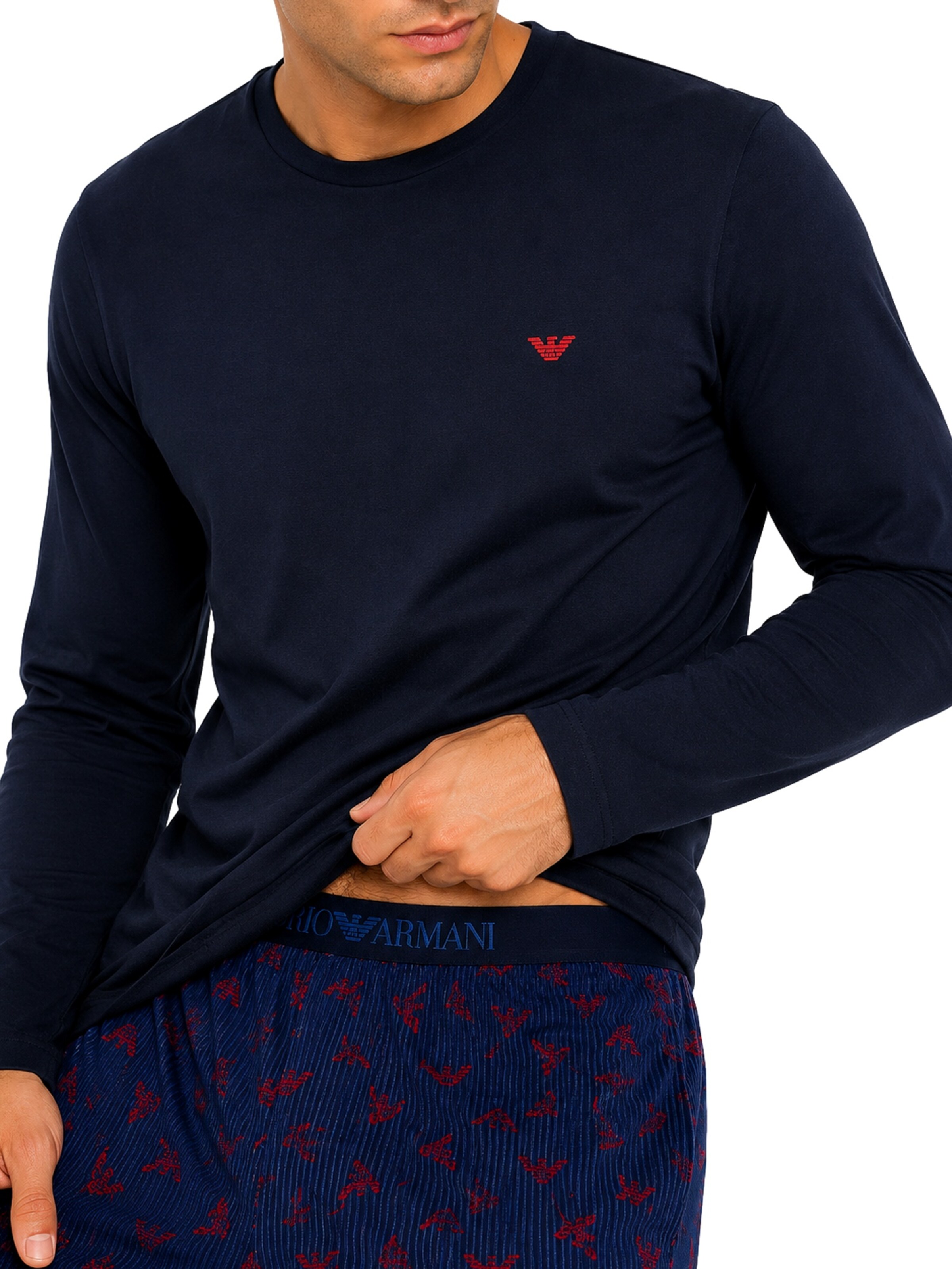 Emporio Armani - Pijama comprido em azul