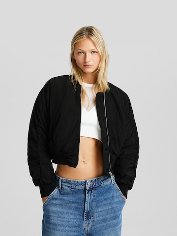 Veste mi-saison Bershka en noir : devant