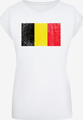 T-shirt 'Belgium Belgien Flagge' F4NT4STIC en blanc : devant
