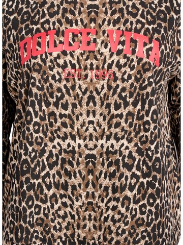 Zizzi Sweatshirt 'JACKIE' in Bruin