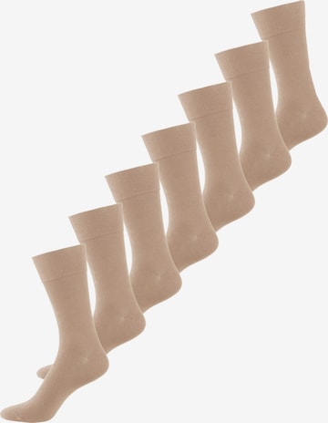 Chaussettes ' Komfort ' Nur Der en beige : devant