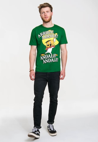 LOGOSHIRT Koszulka 'Looney Tunes Arriba! Andale!' w kolorze zielony
