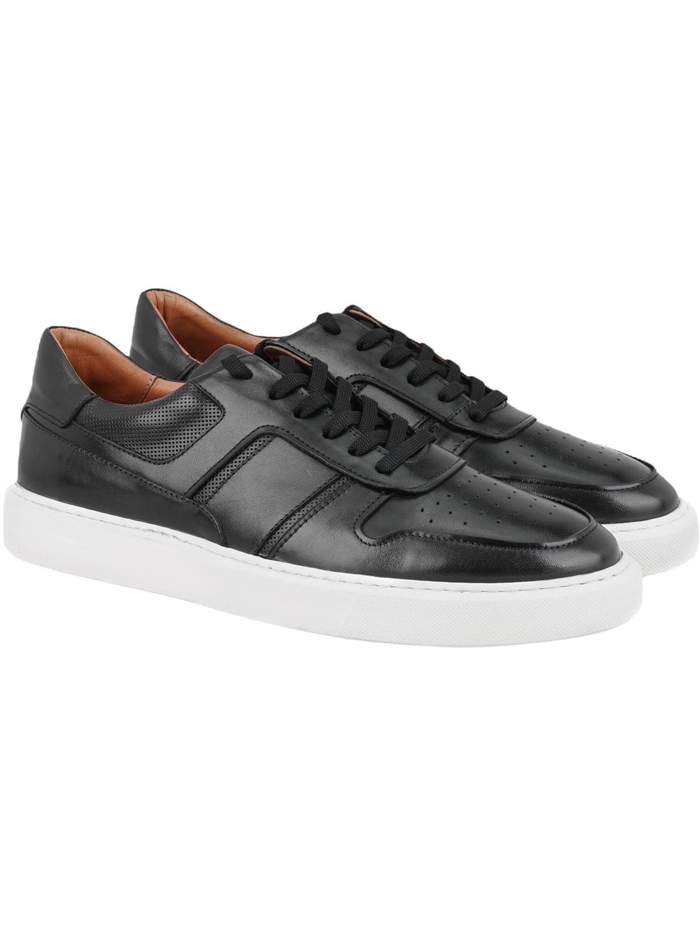 Desa Slip-ons 'Schnürschuhe' in Black: front