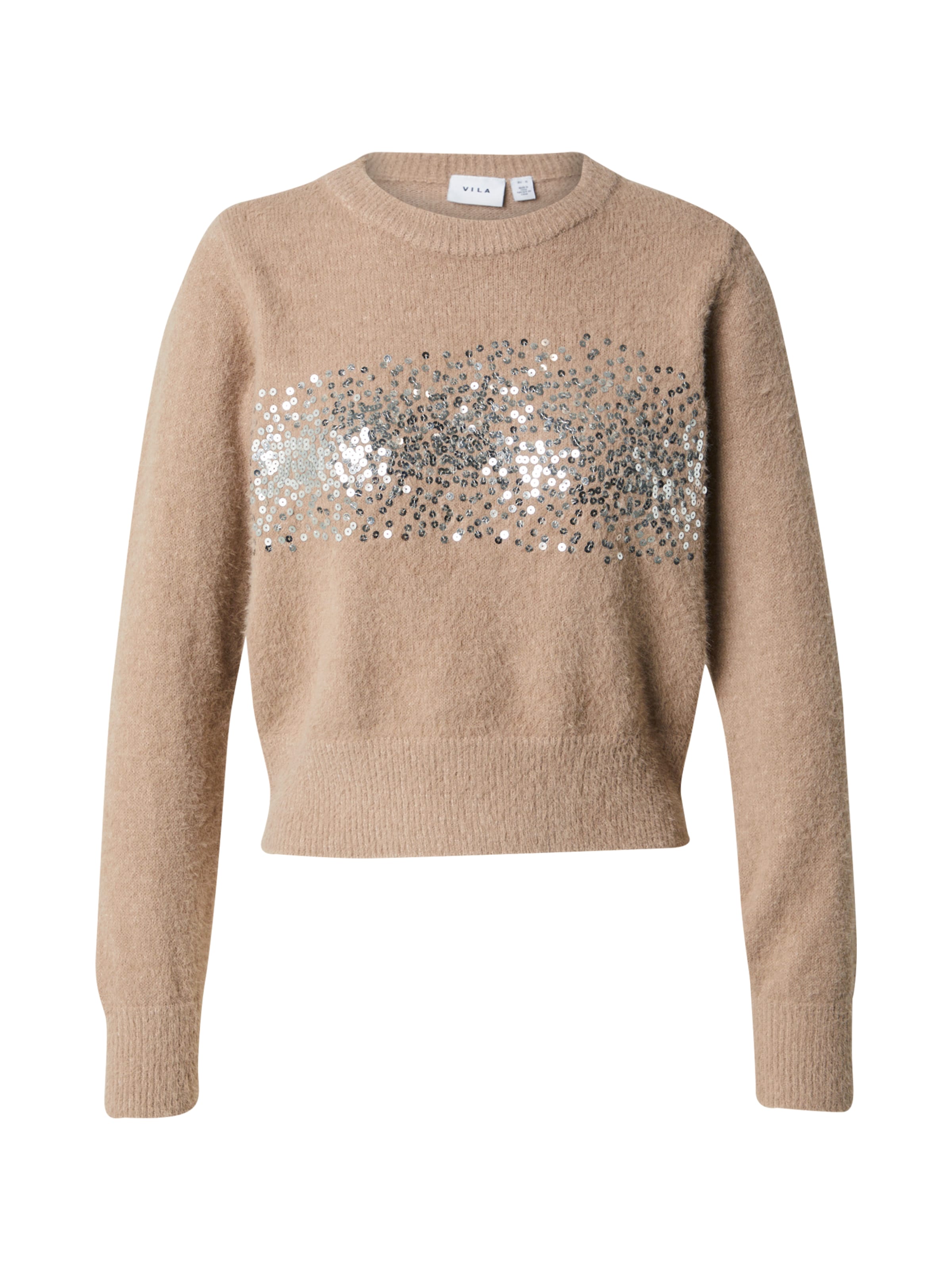 VILA Пуловер &#x27;VICANA&#x27; в бежово: отпред
