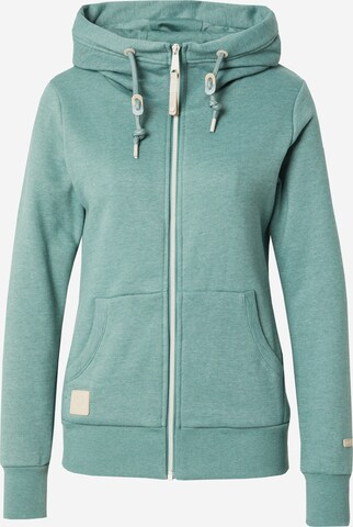 Ragwear Zip-Up Hoodie in Green: front