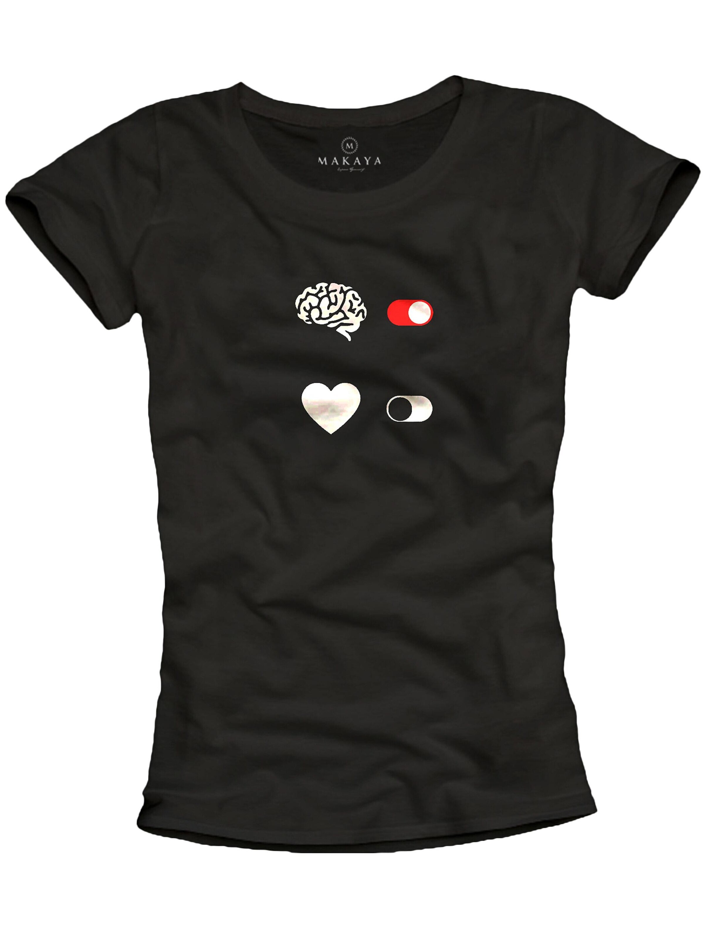 MAKAYA Shirt 'Brain On' in Black: front