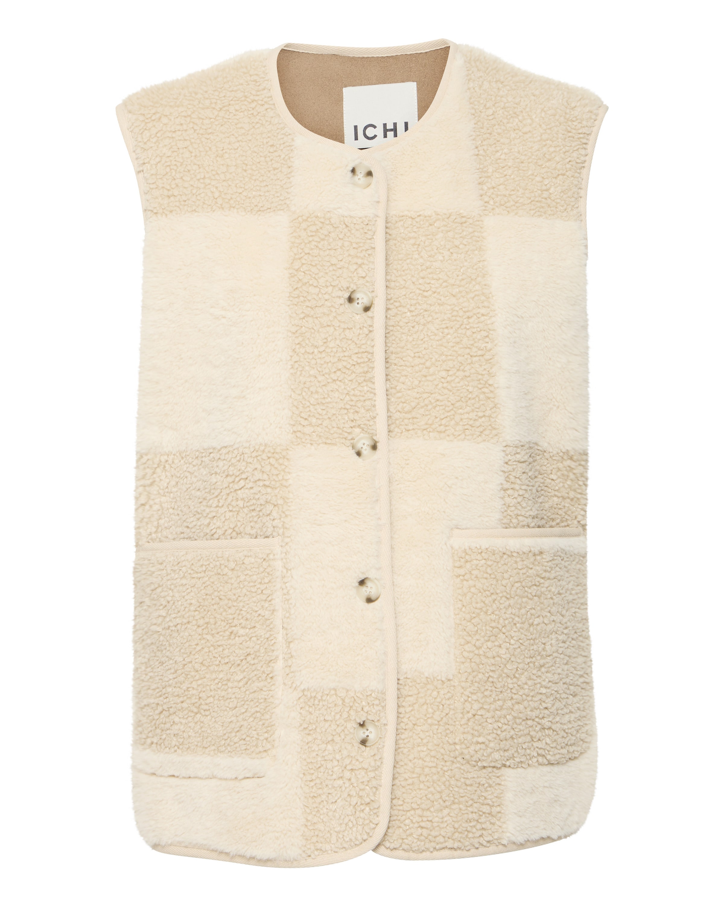 ICHI Vest 'ICHTonza' in Beige: front
