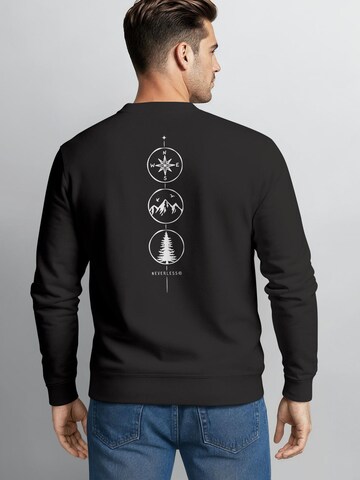 Neverless Sweatshirt 'Kompass Outdoor' in Black