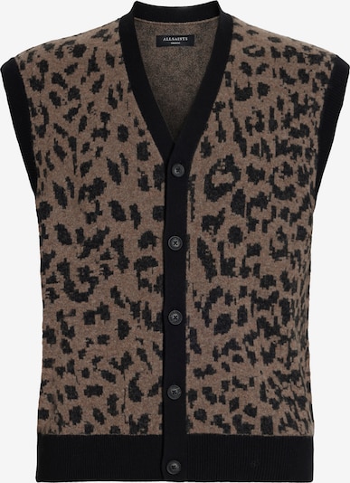 AllSaints Gebreid vest 'ERSKINE' in de kleur Bruin / Zwart, Productweergave