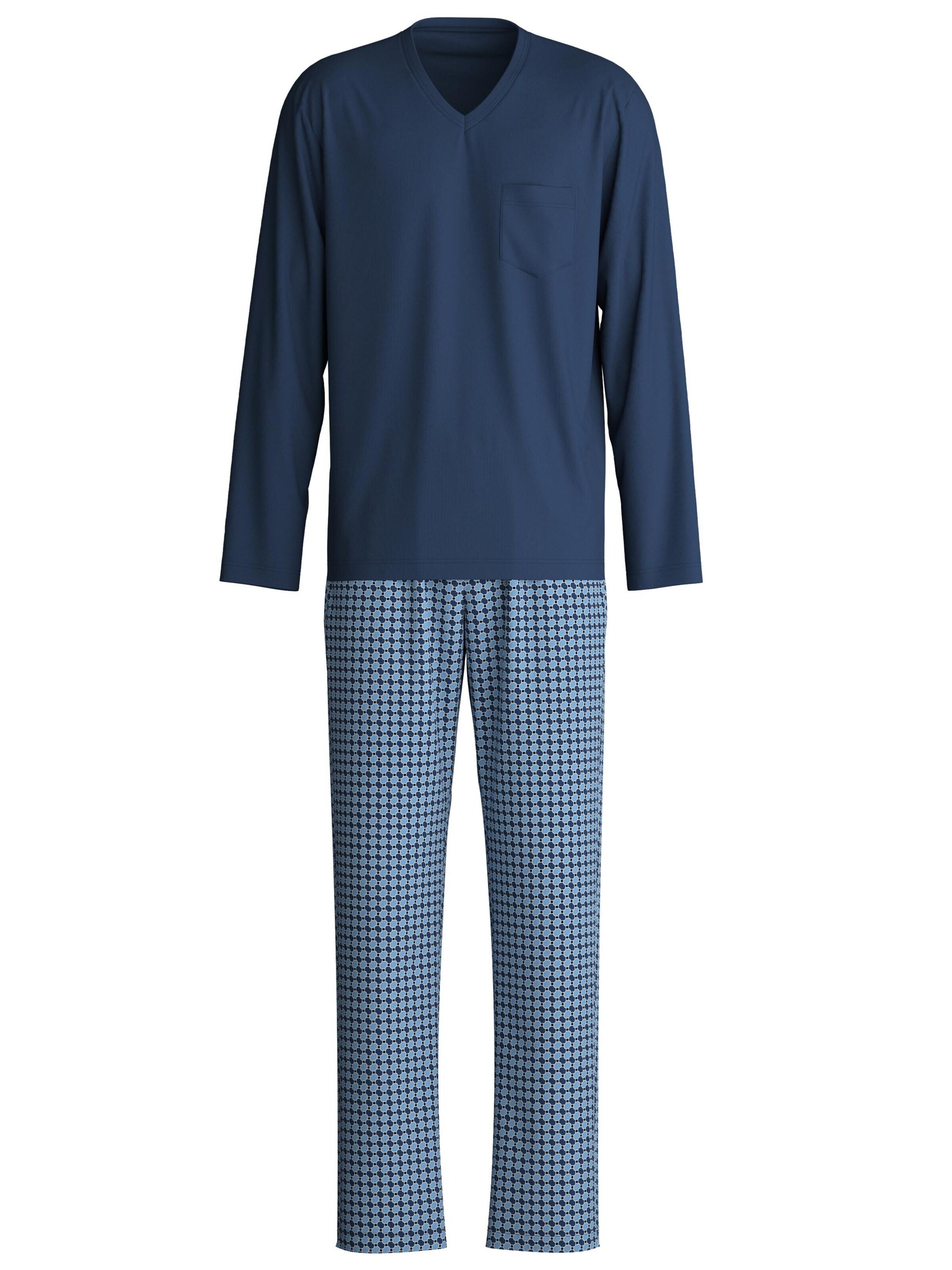 CALIDA Long Pajamas 'Relax Streamline' in Blue: front
