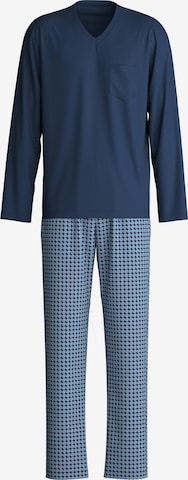 CALIDA Long Pajamas 'Relax Streamline' in Blue: front