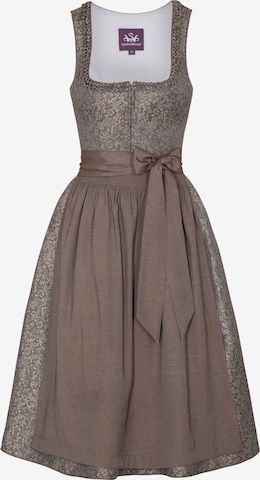 SPIETH & WENSKY Dirndl 'Gesia' in Braun: Vorderseite