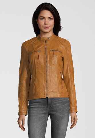 7ELEVEN Lederjacke 'Savona' in Braun: Vorderseite