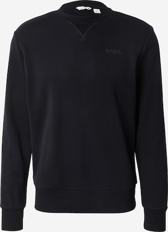 BJÖRN BORGSportska sweater majica 'ESSENTIAL' - crna boja: prednji dio