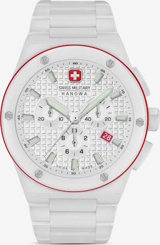 SWISS MILITARY HANOWA Analoguhr 'Sidewinder Ceramic' in Weiß: Vorderseite