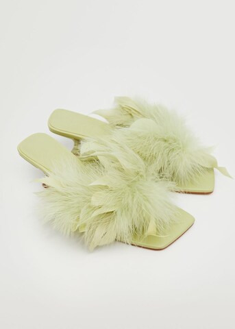 MANGO Mules 'Pluma' in Green