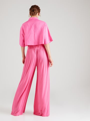 Misspap - Perna larga Calças em rosa